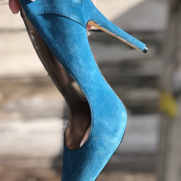 Steve Madden Carolina Blue Suede High Heels - Picture 2 of 8